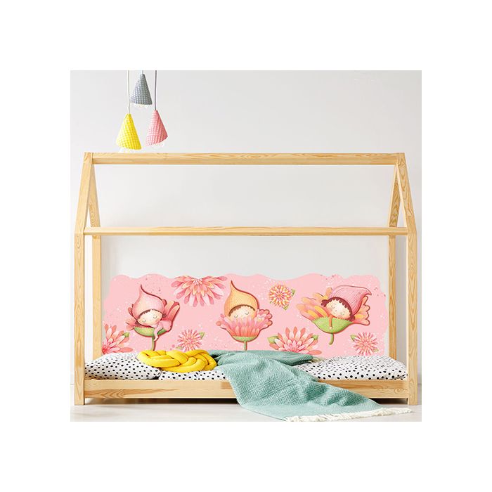 Zástěna za postel skřítci - nálepky na zeď